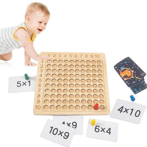 Trä Montessori Multiplikation Brädspel Pop Math Tabell Pusselspel