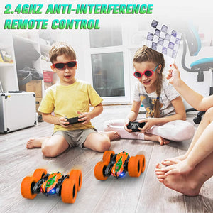 RC 4x4 Crawler Remote Control Car, 2.4G Radio 360° Flip RC Stunt Car Racing Vehicle Toys For Children with LED Light